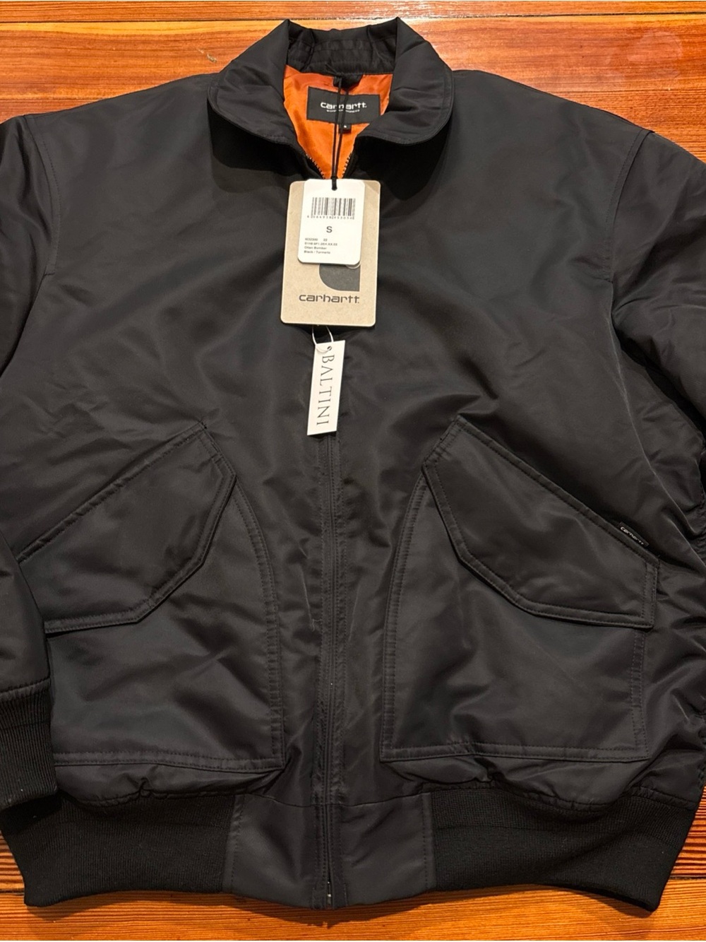 NWT Men’s Carhartt WIP Black Nylon Bomber Jacket, Sz small